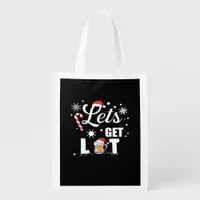 Let's Get Lit Adult Funny X-mas Christmas Essentia Grocery Bag