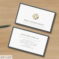 Modern Luxury Logo Gray Border Business Card