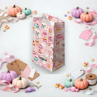 Cute Pink Kawaii Ghost Cafe Halloween Small Gift Bag