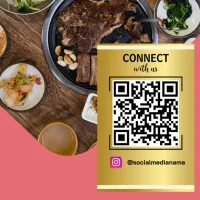 Connect with us Instagram Facebook Social Media QR Pedestal Sign