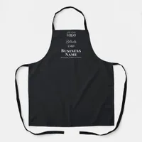 Black Custom Business Logo Job Title Staff Uniform Apron