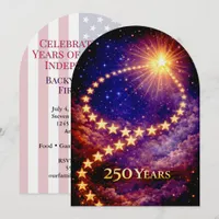 4th of July 50 Stars 250 Years USA BBQ Party Arch Invitation