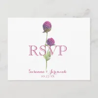 Watercolor Wildflower Pink Floral RSVP Menu Option