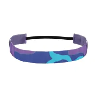 Blue and Purple Camouflage Athletic Headband