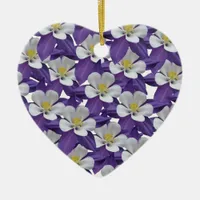 Columbine Flower Pattern Ceramic Ornament