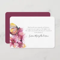 3.5x5 Floral Butterfly Funeral Thank You Card