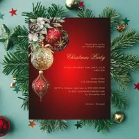 Red gold business Christmas Party invitation