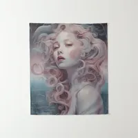 Beautiful Pink Hair Mermaid Tapestry