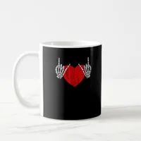Skeleton Hand Heart And Roll Valentines Halloween Coffee Mug