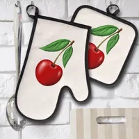 Red Cherry   Oven Mitt & Pot Holder Set