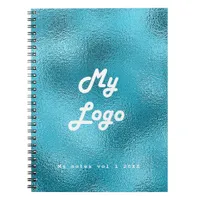 Blue Turquoise business logo Notebook