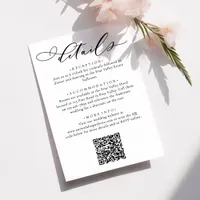 Elegant Modern Calligraphy Script Wedding Details Enclosure Card