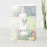 Elegant Typography Graduation Photo Thank You Card