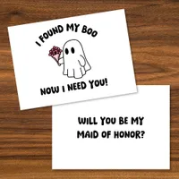 Halloween Cute Ghost Boo Maid of Honor Proposal Card