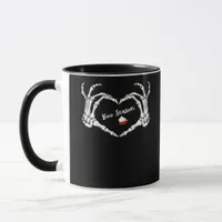 Skeleton Hand Heart Boo Season Spooky Vibe Mug