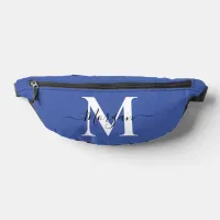 Personalize Monogram Initial Name Medium Blue Fanny Pack