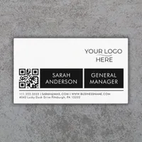 Simple General Logo Qr Code Proffessional  Business Card