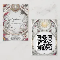 Mystic Vintage  Psyschic Medium QR code Business Card