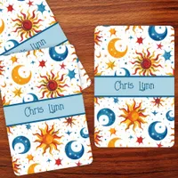 Mod Abstract Sun Moon and Stars Colorful  Jumbo Poker Cards