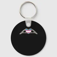 Bone Hands Heart Transgender Goth Minimal Style Keychain