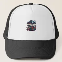 Cottagecore And Aesthetic Goblincore Mushroom Fair Trucker Hat
