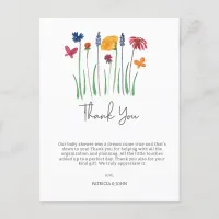 Wildflower Baby Girl Baby Shower Thank You Postcard