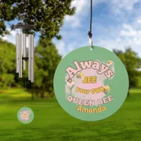 Monogram Always bee your own Queen Bee -green | Wind Chime