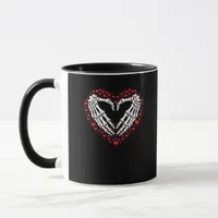 Skeleton Hand Heart Valentines Day Funny Couple Mug