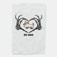 My Boo Chihuahua Costume With Skeleton Heart Hands Garden Flag