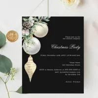 Black silver company Christmas Party invitation