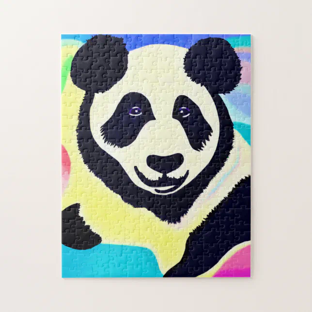 Panda fond multicolore jigsaw puzzle