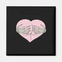 Heart Butt Hug Skeleton Hands Classic Look Magnet