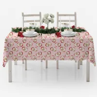 Vintage Retro Santa Pink Christmas Tablecloth