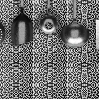 Contemporary Chic Black & White Geometric Pattern Ceramic Tile