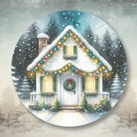 Tiny Home Christmas Classic Round Sticker