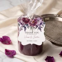 Moody Burgundy Plum Floral Fall Wedding Thank You Favor Tags