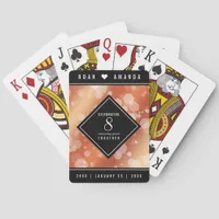Elegant 8th Bronze Wedding Anniversary Celebration Poker Cards