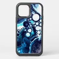 Deep Blue and White Marble Fluid Art  OtterBox Symmetry iPhone 12 Pro Case