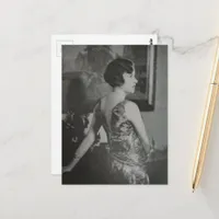 A Beautiful Woman in 1930 Black and White Postcard
