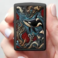 Majestic Whales: Waves in Motion Zippo Lighter