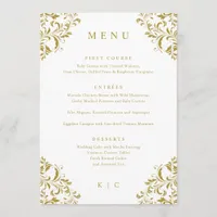 Elegant Gold Vintage Classic Wedding Menu