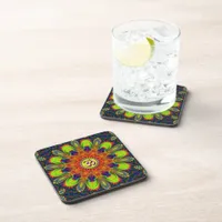 Psychedelic Fractal Kaleidoscope Om Set of 6 Coaster