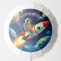 Cute Rockets in Space Astronaut Birthday Balloon