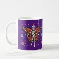 Beatiful Day of the Dead Monarch Skeleton Coffee Mug