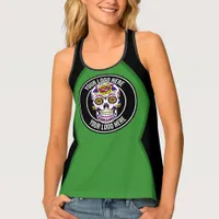 Roller Derby Logo Green Black Team Name Uniform Tank Top