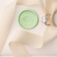 Monogram Rustic Sunflower With Heart Wedding Wax Seal Stamp