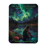 Girl at river quiet time magnet