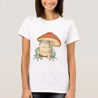 Frog With Mushroom Umbrella T-Shirt