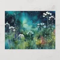 Floral Alcohol Ink Collage Postcard