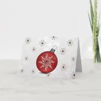 festive silver red Corporate Christmas Card